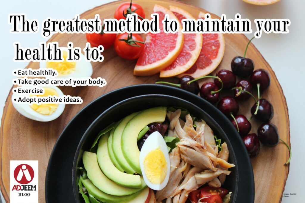 Eating nutritious foods helps a person maintain their health.
